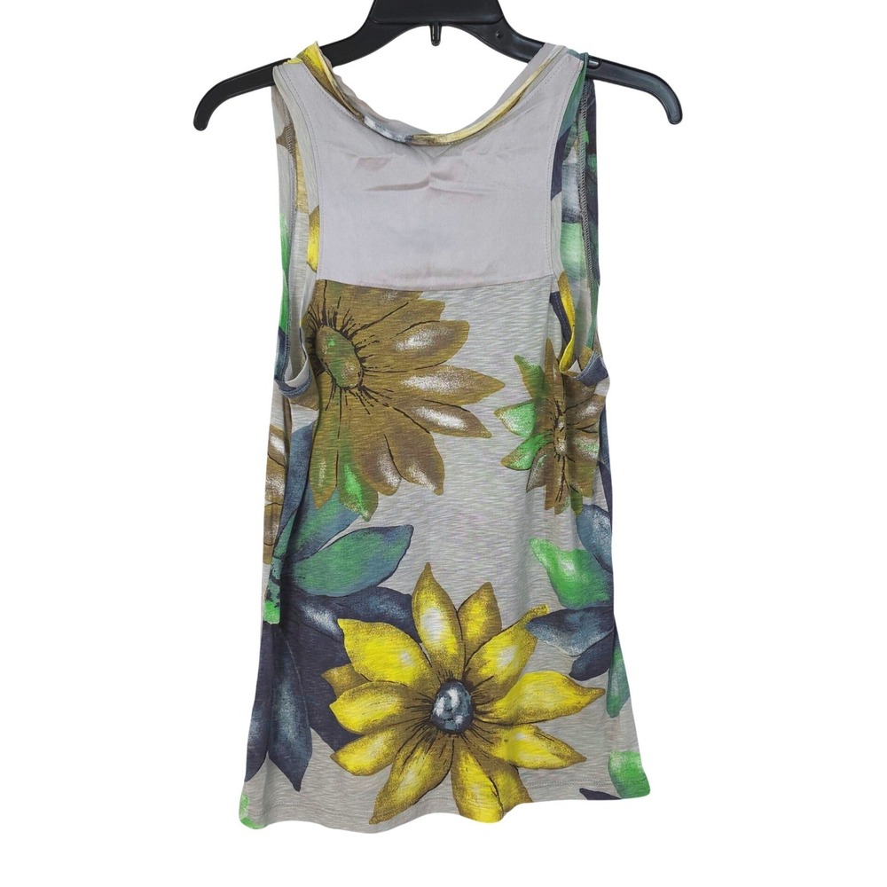 Porridge Anthropologie Floral Tank Top Large Silk Trim Supima Cotton Modal Blend - Picture 4 of 6